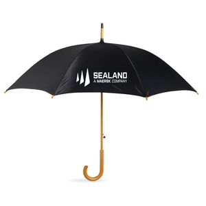 CUMULI Elegant 23 Inch Auto Open Wooden Handle Umbrella