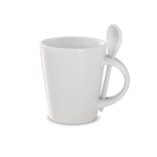 SUBLIMKONIK Tazza e cucchiaino in porcella - GiftRetail MO8442