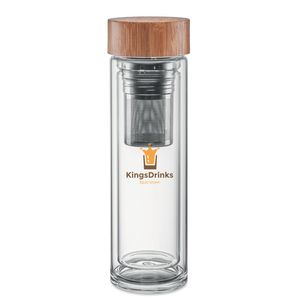 BATUMI GLASS Bottiglia in Vetro Doppia Parete con Infusore 420ml