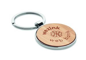 BALLARAT Eco-Friendly Bamboo and Metal Round Key Ring