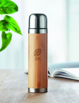 CHAN BAMBOO Eco-Friendly Bamboo Insulated Stainless Steel Flask