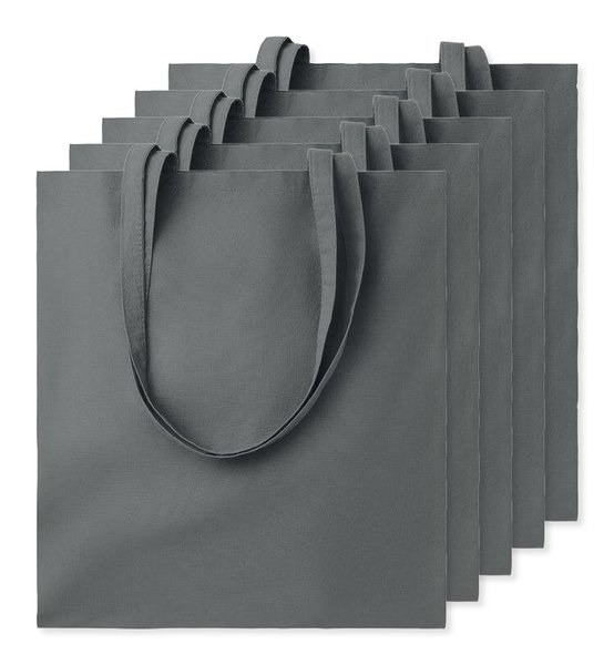 Pack of 5 GiftRetail MO9268 - COTTONEL COLOUR Eco-Friendly 140gsm Cotton Shopping Tote Bag