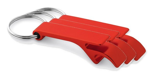 Pack da 3 Egotier 93151 - Portachiavi in alluminio con apribottiglia