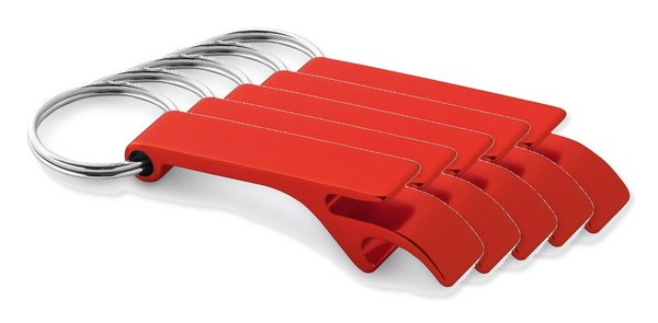 Pack da 50 Egotier 93151 - Portachiavi in alluminio con apribottiglia