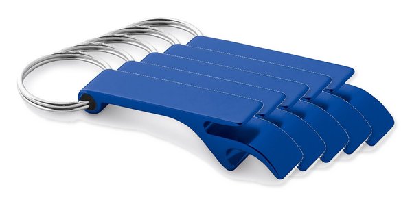 Pack da 50 Egotier 93151 - Portachiavi in alluminio con apribottiglia