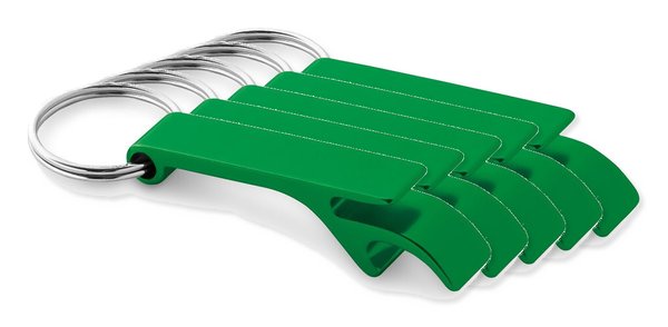 Pack da 50 Egotier 93151 - Portachiavi in alluminio con apribottiglia