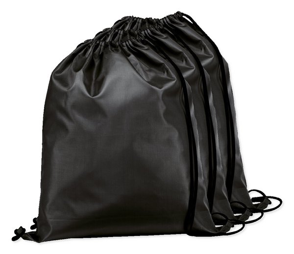 Pack da 3 Egotier 92910 - Zaino a sacca in 210D con cordoncini neri