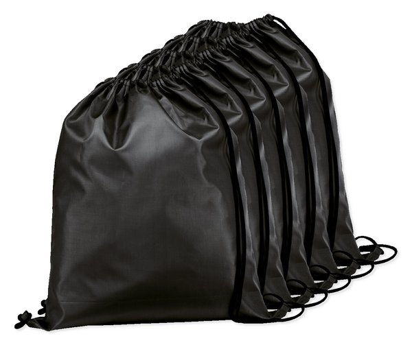 Pack da 5 Egotier 92910 - Zaino a sacca in 210D con cordoncini neri