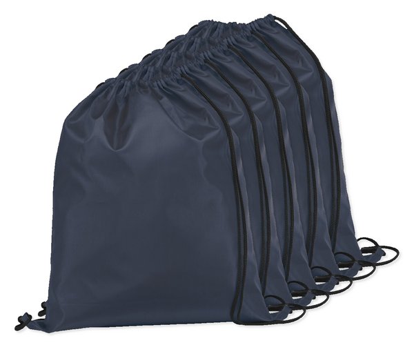 Pack da 5 Egotier 92910 - Zaino a sacca in 210D con cordoncini neri