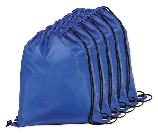 Pack da 5 Egotier 92910 - Zaino a sacca in 210D con cordoncini neri