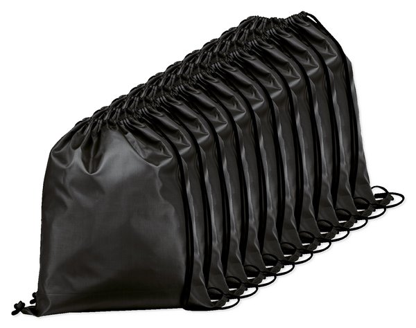 Pack da 10 Egotier 92910 - Zaino a sacca in 210D con cordoncini neri
