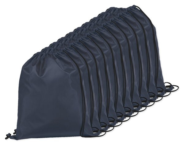 Pack da 10 Egotier 92910 - Zaino a sacca in 210D con cordoncini neri