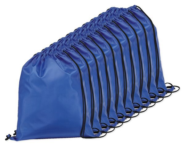 Pack da 10 Egotier 92910 - Zaino a sacca in 210D con cordoncini neri