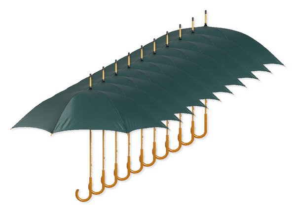 Pack of 100 GiftRetail KC5132 - CALA Elegant Wooden Handle Windproof Umbrella