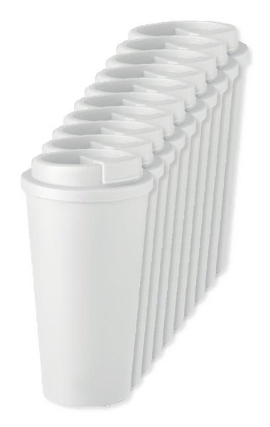 Pack da 10 GiftRetail MO6244 - TUESDAY Bicchiere in acciaio in PP