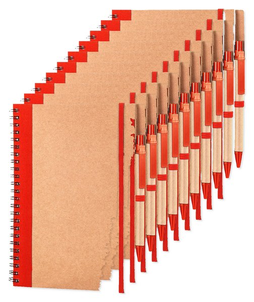 Pack da 10 Goya 30108 - Quaderno ad Anelli A5 in Cartone con Elastico e Penna RECIKLA