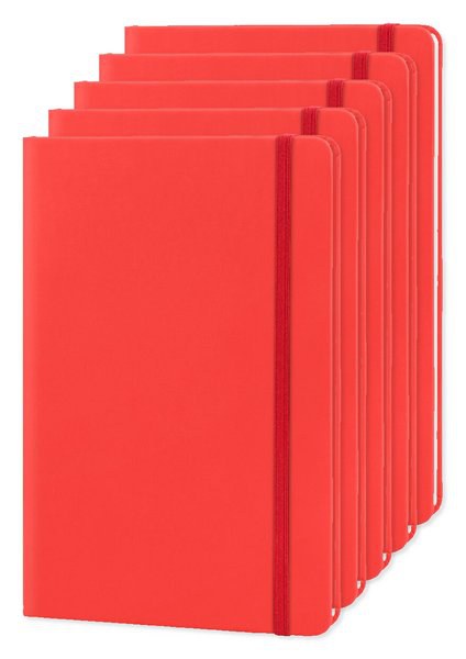 Pack da 5 Goya 30083 - Taccuino A5 con copertina in PU, elastico e 96 pagine LUXE