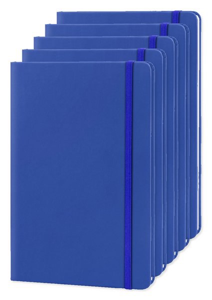 Pack of 5 Goya 30083 - A5 PU Cover Notebook with Elastic Band LUXE
