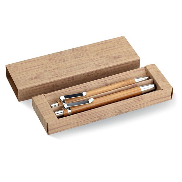 BAMBOOSET Set penna e matita in bambu - GiftRetail MO8111
