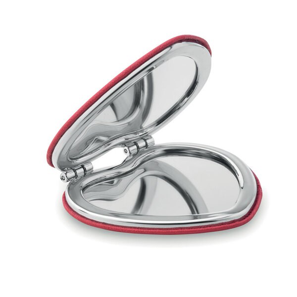 GLOW HEART Elegant Heart-Shaped Double Mirror with PU Cover - GiftRetail MO8980