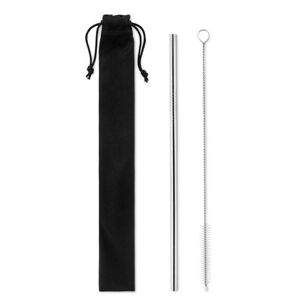 COLD STRAW Set cannuccia e spazzolina - GiftRetail MO9602