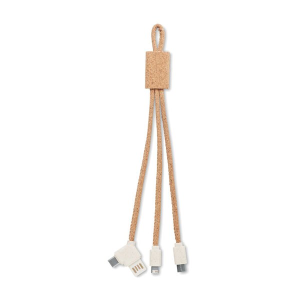 CABIE Cavo di carica 3in1 in sughero - GiftRetail MO6812