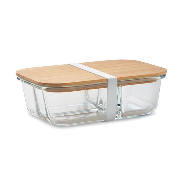 TUNDRA 3 Porta pranzo in vetro e bamboo - GiftRetail MO6973