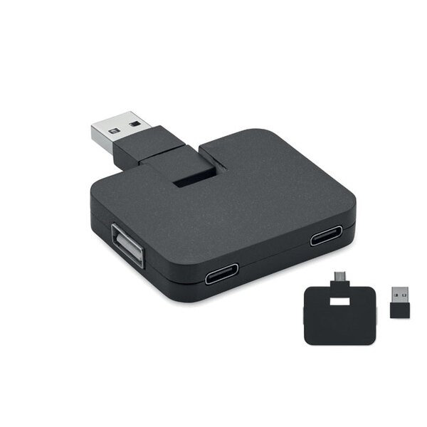 SQUARE Hub USB SQUARE-C a 4 porte - GiftRetail MO2254