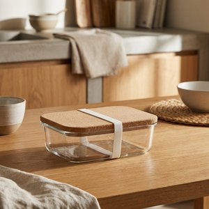 CANOA Eco-Friendly Borosilicate Glass Lunch Box with Cork Lid - GiftRetail MO2255