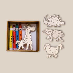 Goya 28050 - 4 Magneti in Legno con Pastelli Colorati SAFARIET