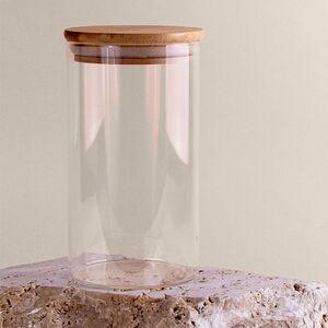 Goya 50644 - Barattolo in Vetro Borosilicato con Coperchio Bambù 650ml PRASE