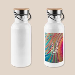 Goya 50655 - Borraccia in Acciaio Inox 500ml con Tappo in Bambù MILKY