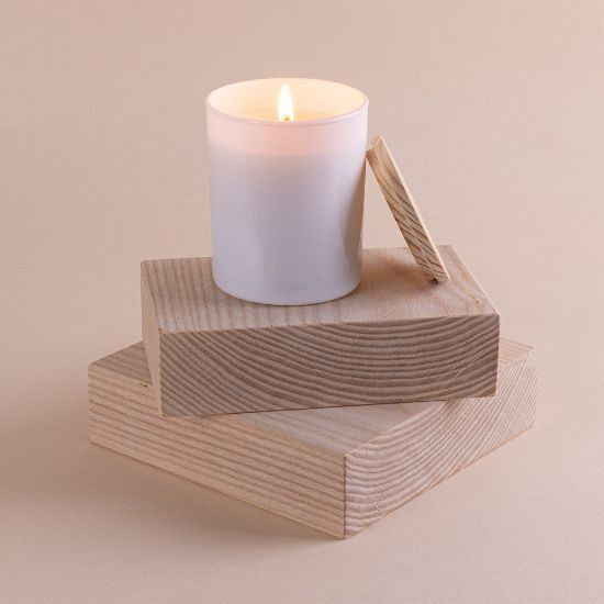 Goya 50704 - Candela in Vetro Dipinto con Coperchio Bambù LEVANTI