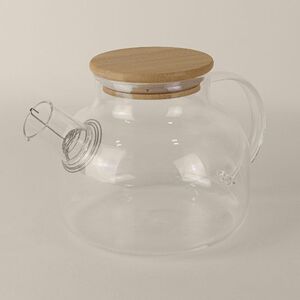 Goya 52025 - Teiera in Borosilicato con Coperchio Bambù e Filtro Rimovibile HERBAL