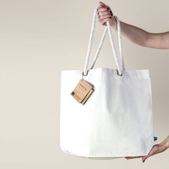 Borsa in Cotone Naturale Fairtrade con Manici Lunghi BROOK