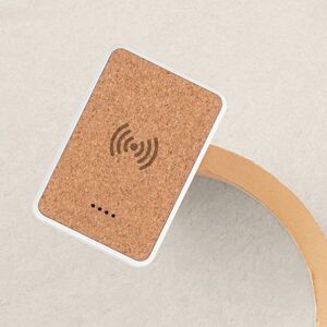 Goya 53551 - Power Bank in Sughero e ABS Riciclato 5000mAh Wireless AURA
