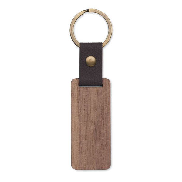 NAWKEY Portachiavi in noce e PU - GiftRetail MO2369