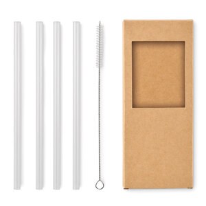 GLAW Set di 4 cannucce di vetro riutili - GiftRetail MO2452