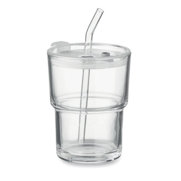 SIP Bicchiere in vetro con cannuccia 4 - GiftRetail MO2502