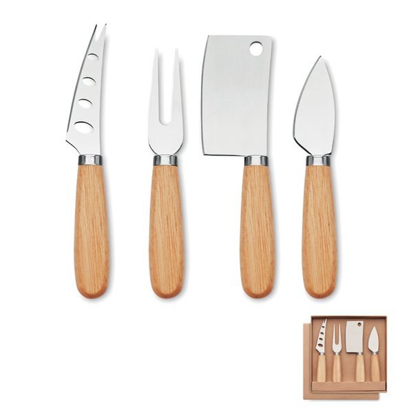 CAMEMBERT Set di 4 coltelli da formaggio - GiftRetail MO2547
