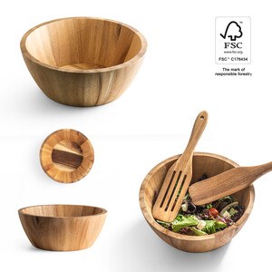 Round acacia wood salad bowl - Egotier 94290