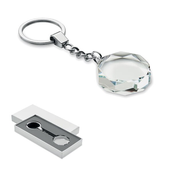 ROUNDWARD Portachiavi rotondo in vetro - GiftRetail MO2657