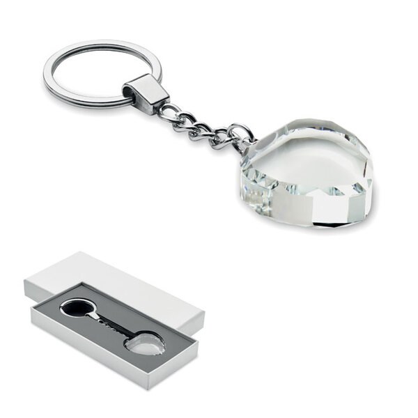 HEARTWARD Portachiavi con cuore in vetro - GiftRetail MO2658