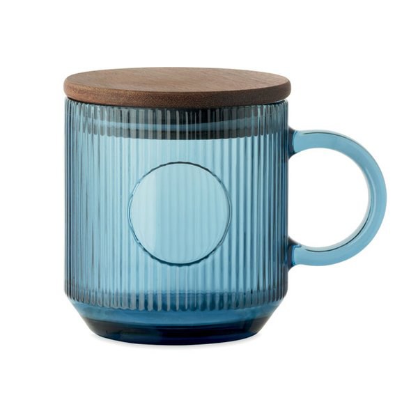 VITRIO MUG Ribbed glass mug 300ml - GiftRetail MO2752