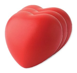 Pack of 3 GiftRetail IT3459 - LOVY Stress Relief Heart-Shaped PU Foam Squeeze Toy