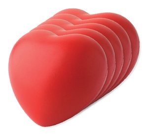 Pack of 5 GiftRetail IT3459 - LOVY Stress Relief Heart-Shaped PU Foam Squeeze Toy
