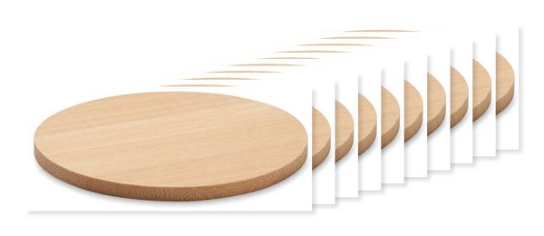 Pack da 100 GiftRetail MO6602 - BAYIN Sottobicchiere rotondo di bamboo
