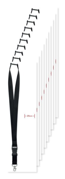Pack da 100 GiftRetail MO9661 - WIDE LANY Lanyard con gancio in metallo