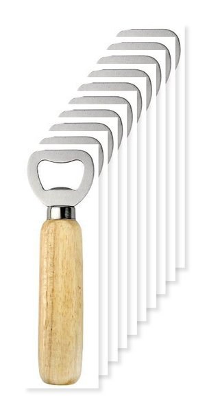 Pack of 10 Goya 38042 - Stainless Steel Opener with Wooden Handle OAK