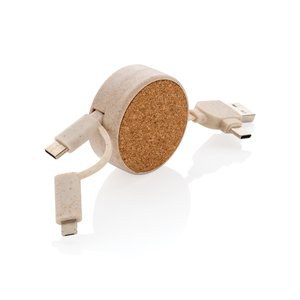 XD Collection P302.36 - Cork and Wheat 6-in-1 retractable cable